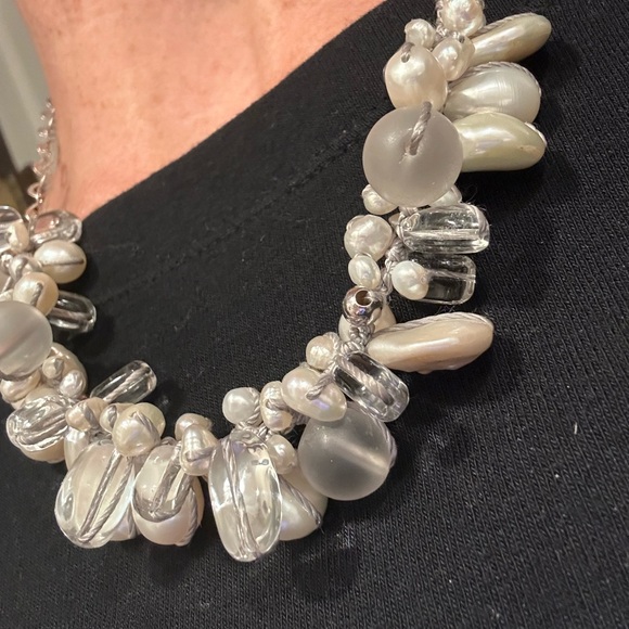 Silpada pearl and silver necklace, unique, adjustable chain, excellent - Picture 5 of 9